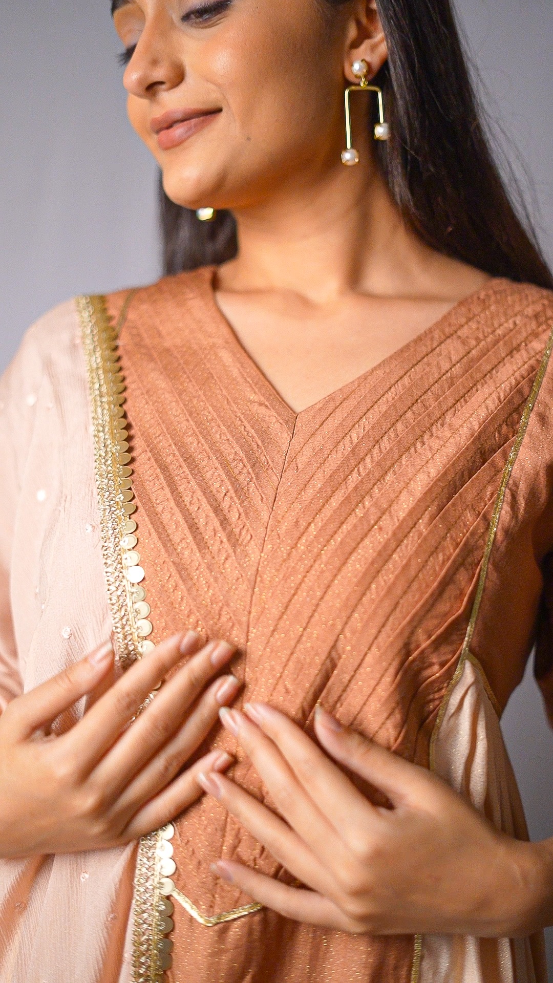Color block Anarkali Set