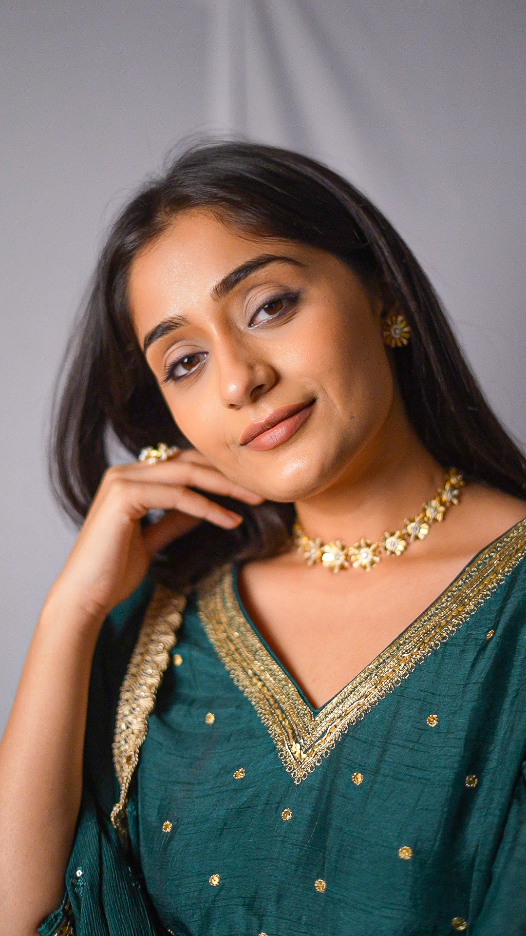 Green Anarkali set