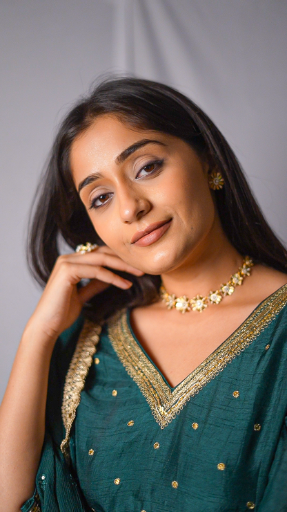 Green Anarkali set