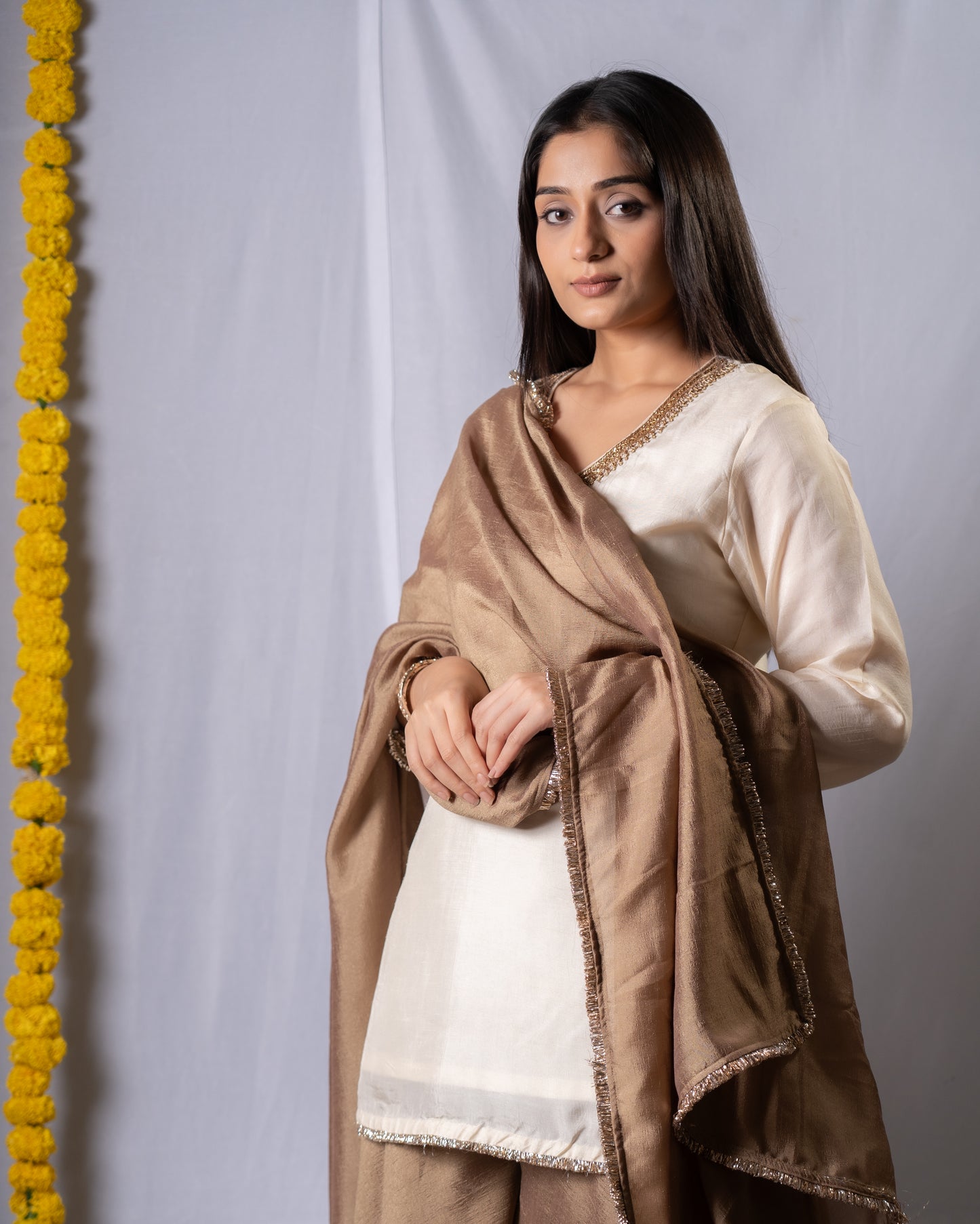 White Sharara set