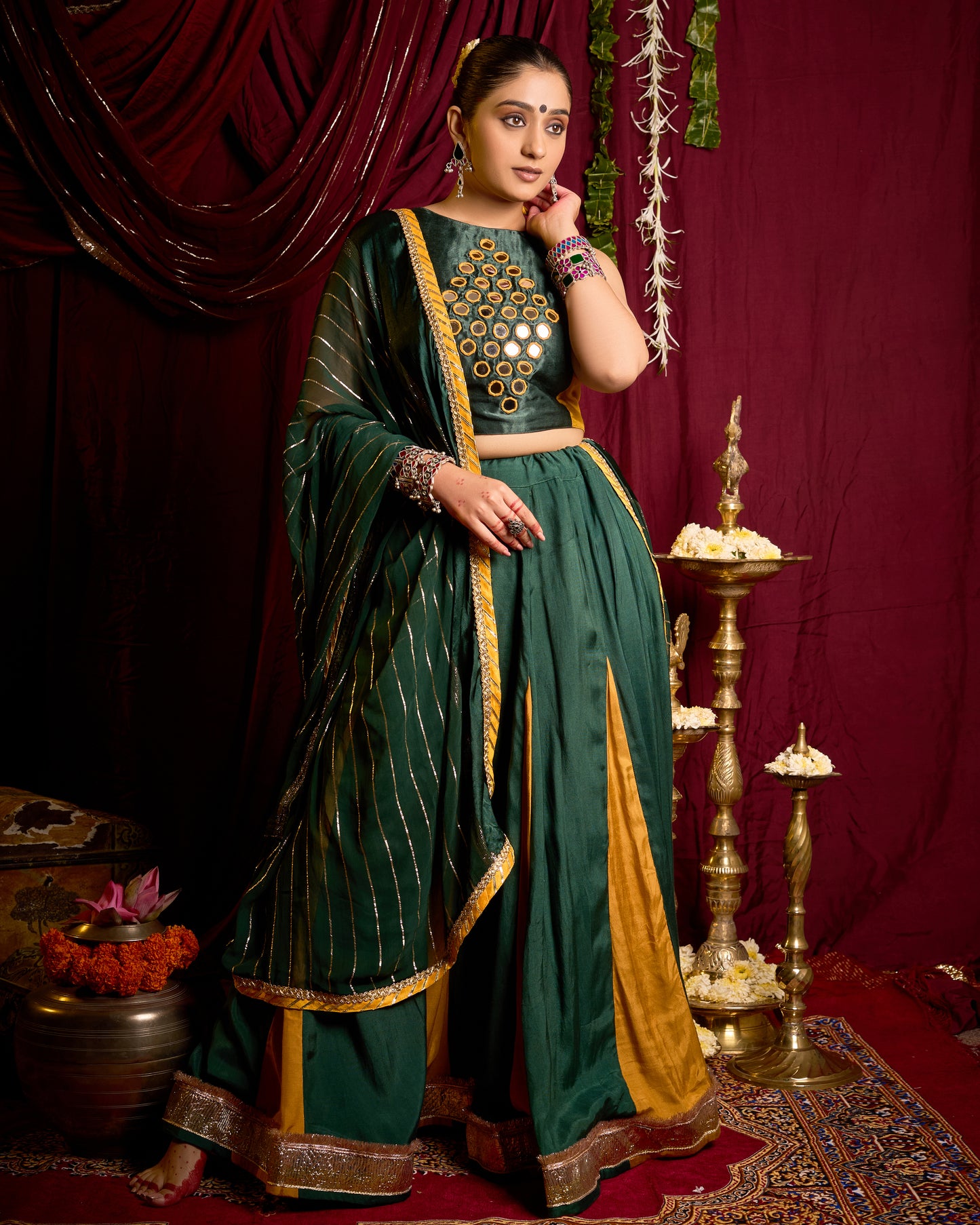 Green/Mustard Lehenga set