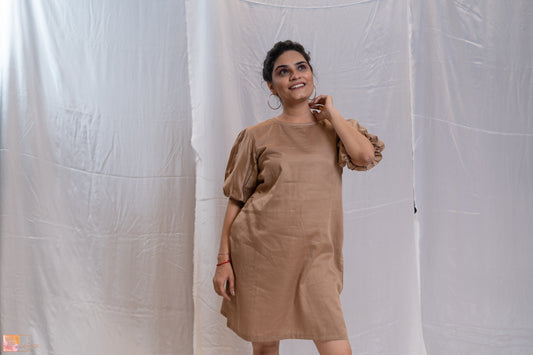 Ballon Sleeves Dress