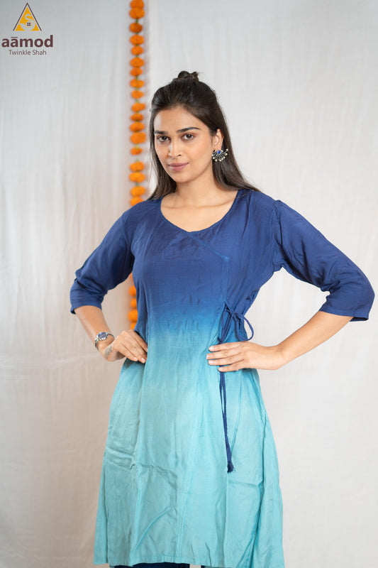 Angarkha V neck ombre coordset