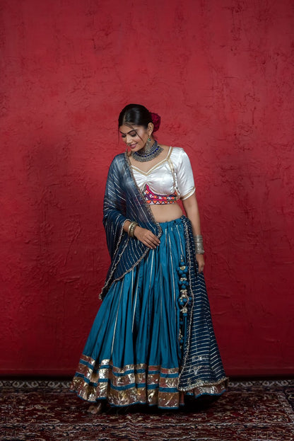 Teal Blue Navratri Chaniya Choli Set