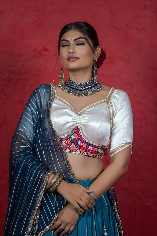 Teal Blue Navratri Chaniya Choli Set