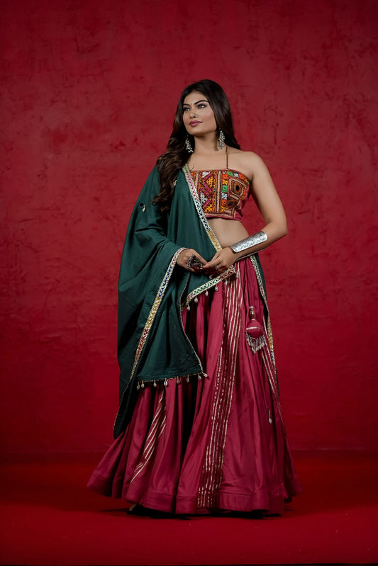 Rust chaniya choli set